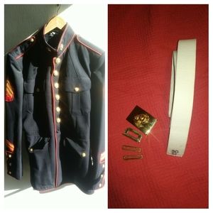 Marine dress blue coat with belt